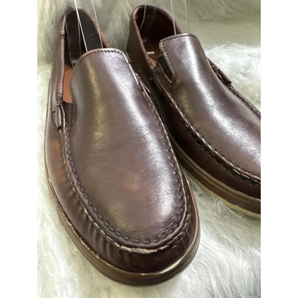 Allen Edmonds Westport Mens Brown Leather Moc‎ Toe Slip On Loafers Shoes 12
